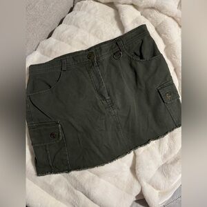 Wild Fable Army Green Mini Cargo Skirt